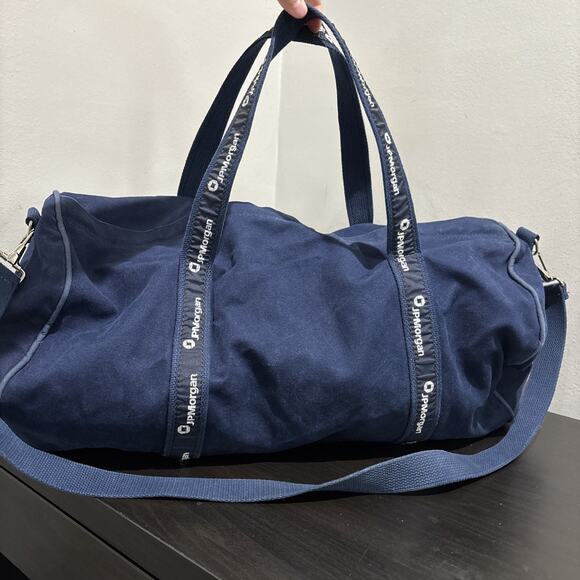 JPMORGAN Chase Scarborough & Tweed Banker Blue Duffel Bag Canvas USA Made 20”